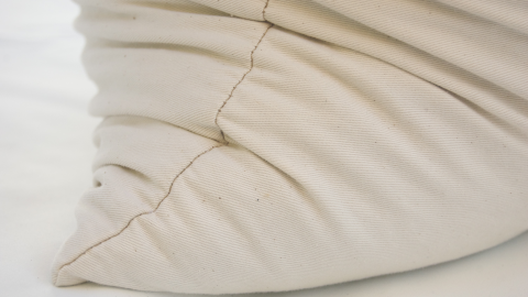 Hullo pillow detail showing seam closeup