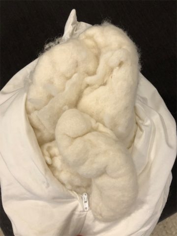 lumpy wool pillow filling
