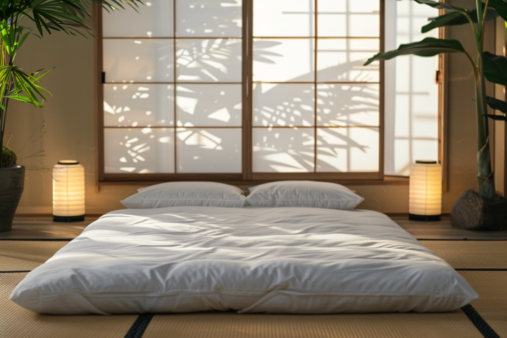 A futon on tatami mats