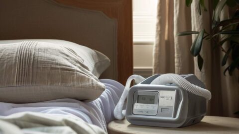 a cpap machine and a pillow